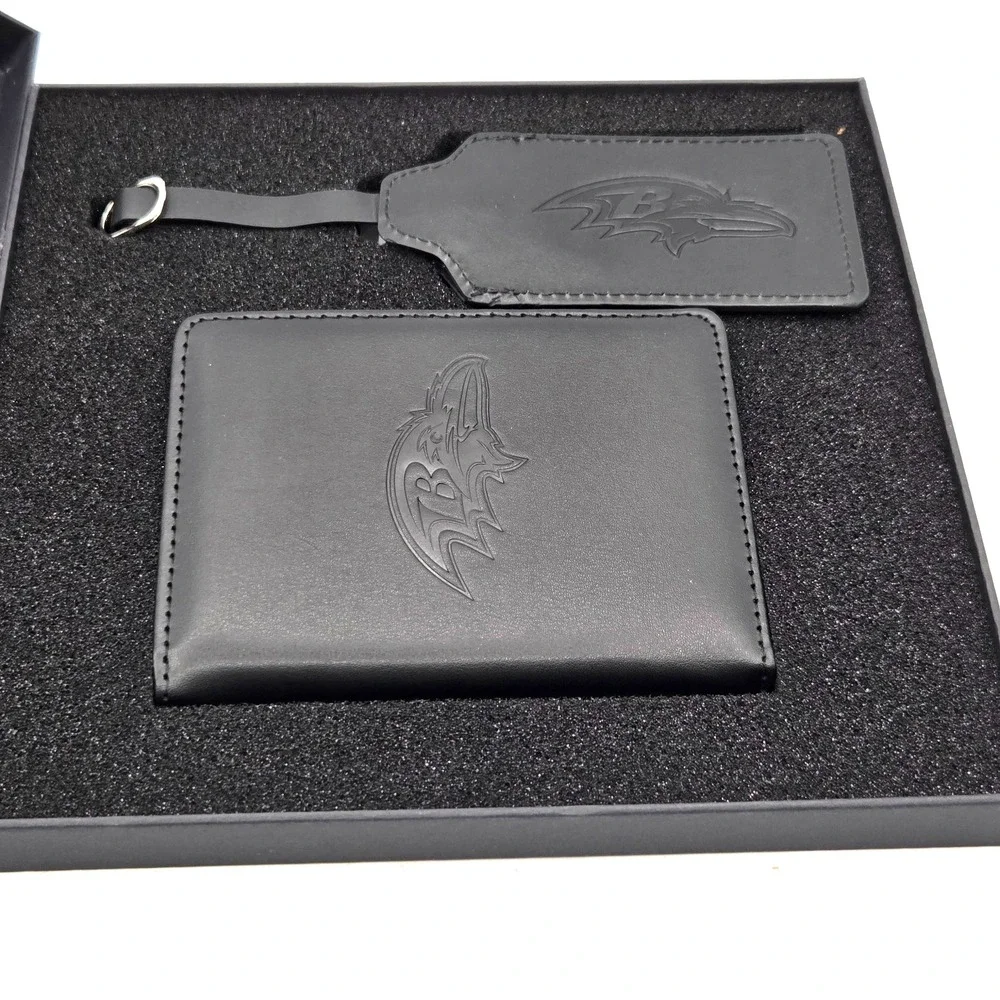 Baltimore Ravens Black Wallet with Matching Keychain Officially Licensed NFL